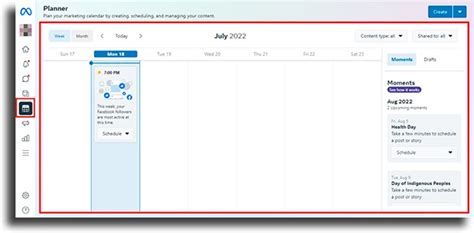 meta business suite planner.